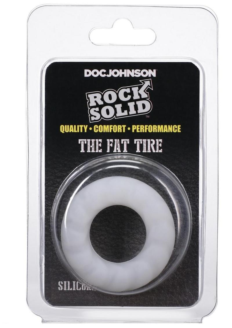 Rock Solid Fat Tire Silicone Cock Ring - White