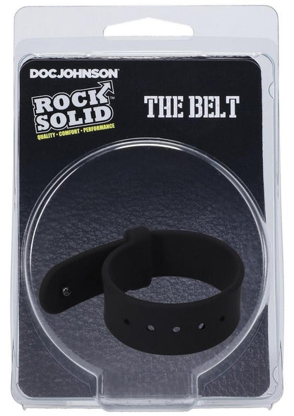 Rock Solid The Belt Adjustable Silicone Cock Ring - Black