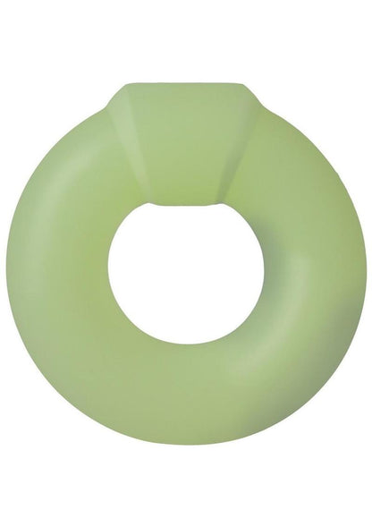 Rock Solid The Mega Ring Glow In The Dark Silicone Cock Ring - Glow In The Dark/Green