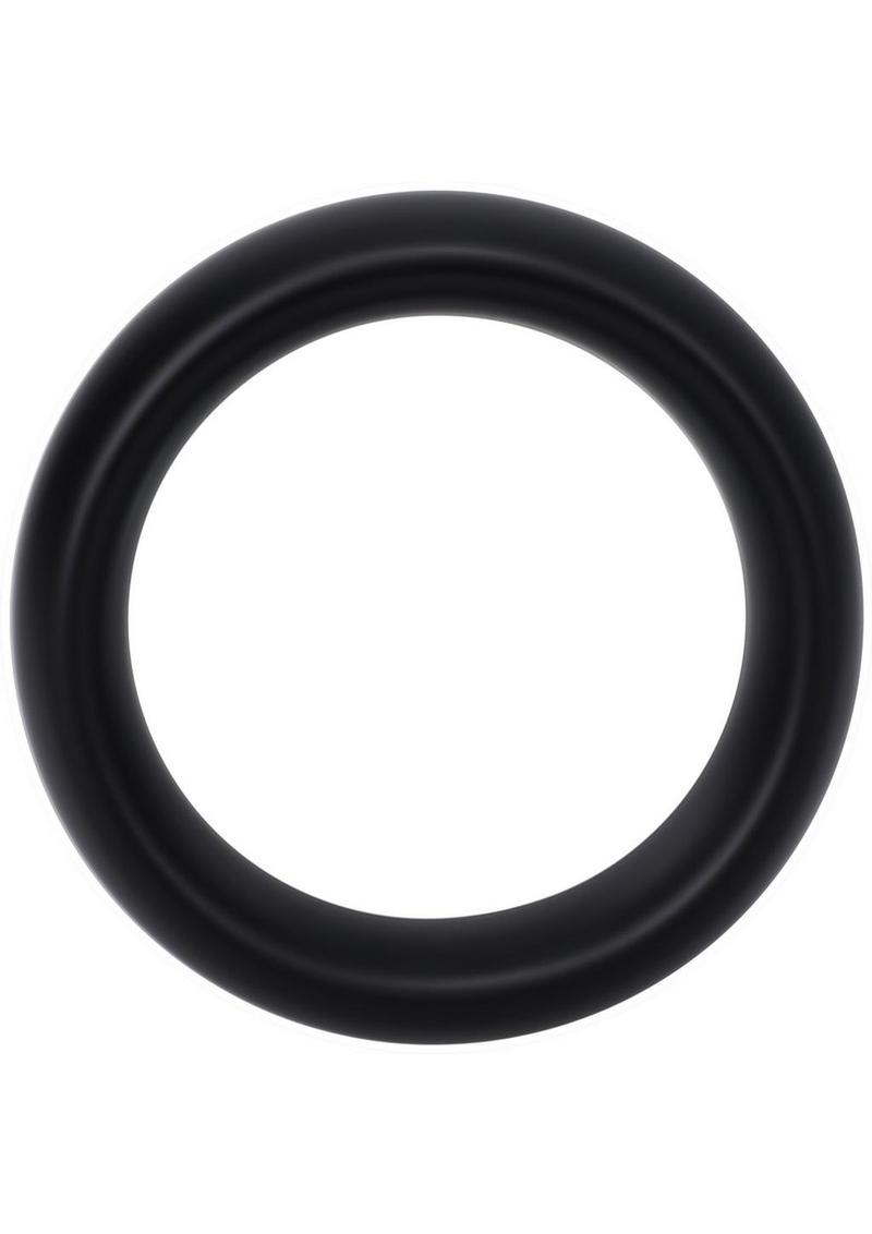 Rock Solid The Silicone Collar Cock Ring - Black - Large