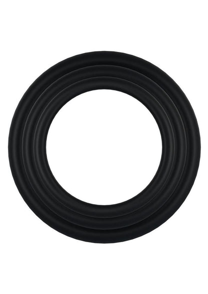 Rock Solid Tri-Pack Rubber Gasket Cock Ring - Black