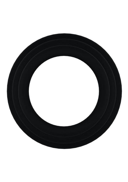 Rock Solid Tri-Pack Silicone Gasket Cock Ring - Black