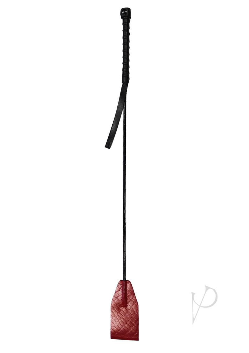 Rouge Fifty Times Hotter Anaconda Leather Riding Crop - Black/Burgundy/Red