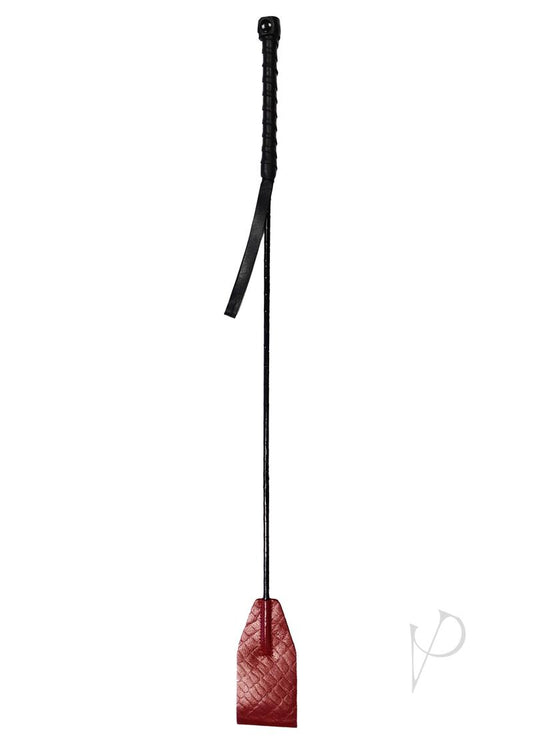 Rouge Fifty Times Hotter Anaconda Leather Riding Crop - Black/Burgundy/Red