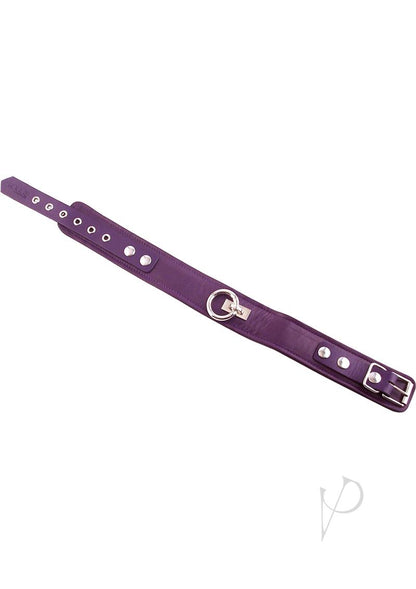 Rouge Plain Leather Adjustable Collar 1 Ring - Purple