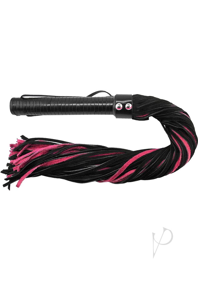 Rouge Suede Flogger with Leather Handle - Black/Pink