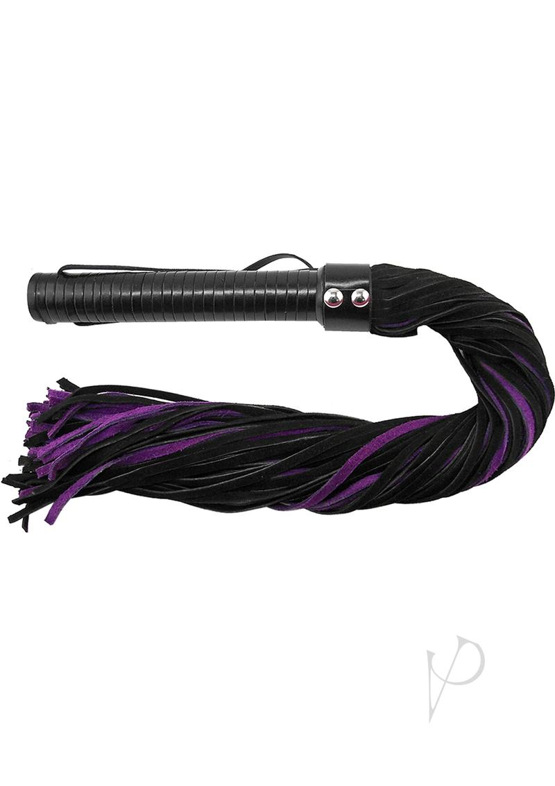 Rouge Suede Flogger with Leather Handle - Black/Purple