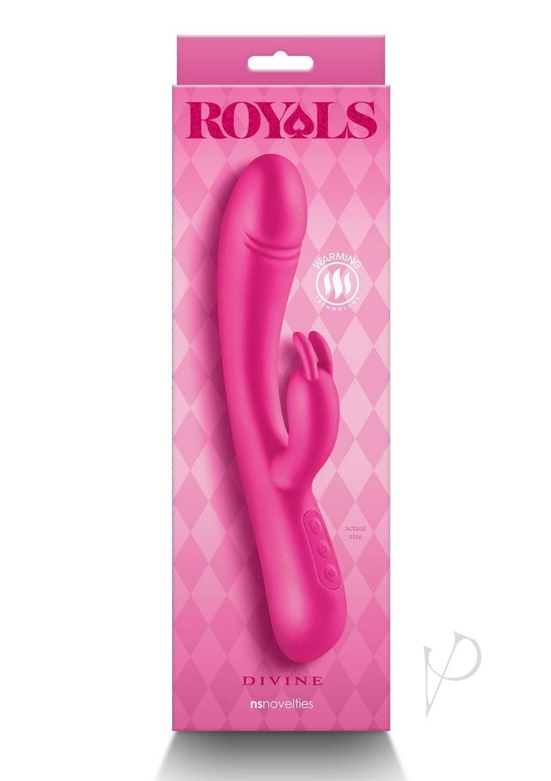 Royals Divine Rechargeable Silicone Rabbit Vibrator - Pink