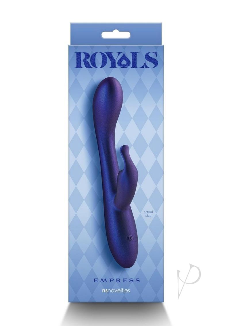 Royals Empress Rechargeable Silicone Rabbit Vibrator - Blue