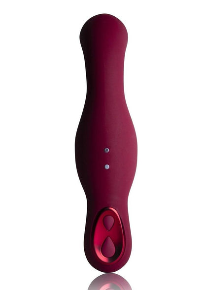 Ruby Glow Blush Rechargeable Silicone Dual Vibrator with Remote Control