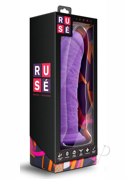 Ruse Jammy Silicone Dildo - Purple - 8in