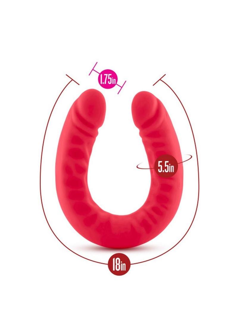 Ruse Silicone Double Headed Dildo 18in - Cerise