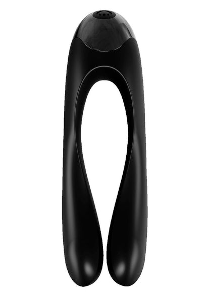 Satisfyer Candy Cane Silicone Rechargeable Mini Vibrator - Black