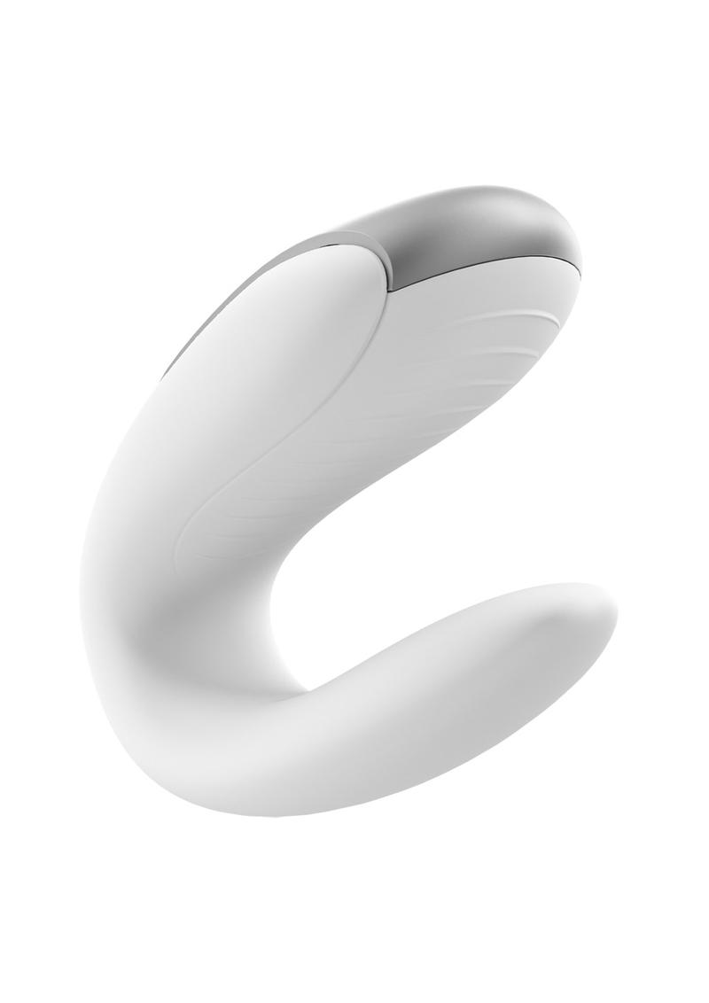 Satisfyer Double Fun Silicone Rechargeable Dual Vibrator with Remote Control - White