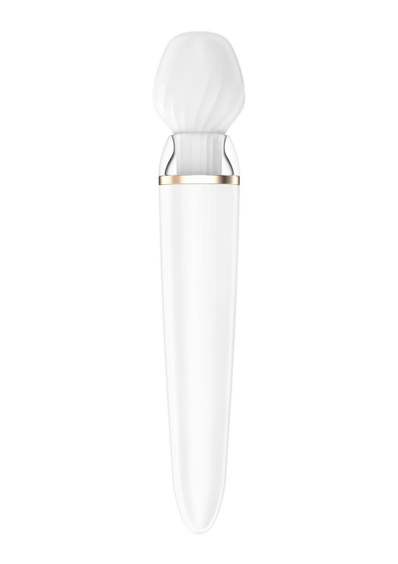 Satisfyer Double Wand-Er Rechargeable Silicone Waterproof Massager with Attachment