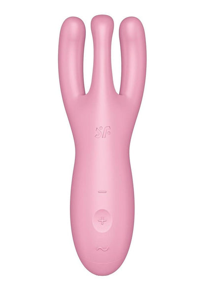 Satisfyer Threesome 4 Rechargeable Silicone Vibrator - Pink