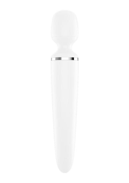 Satisfyer Wand-Er Woman USB Rechargeable Silicone Massager 13in - White/Chrome