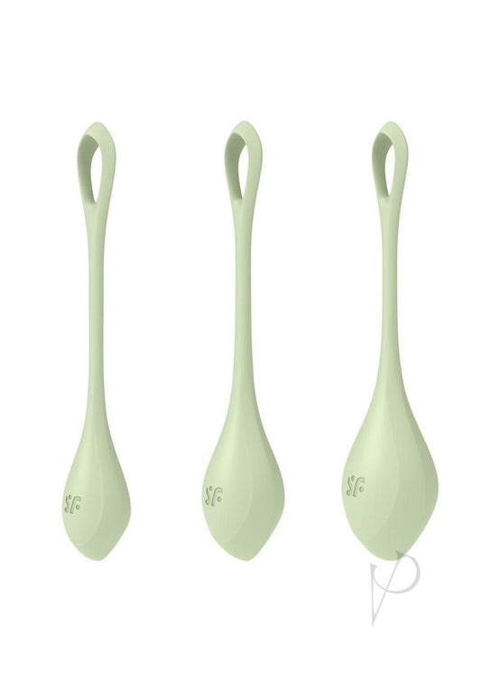 Satisfyer Yoni Power 2 Silicone Weighted Ben Wa Balls Set - Light - Grey