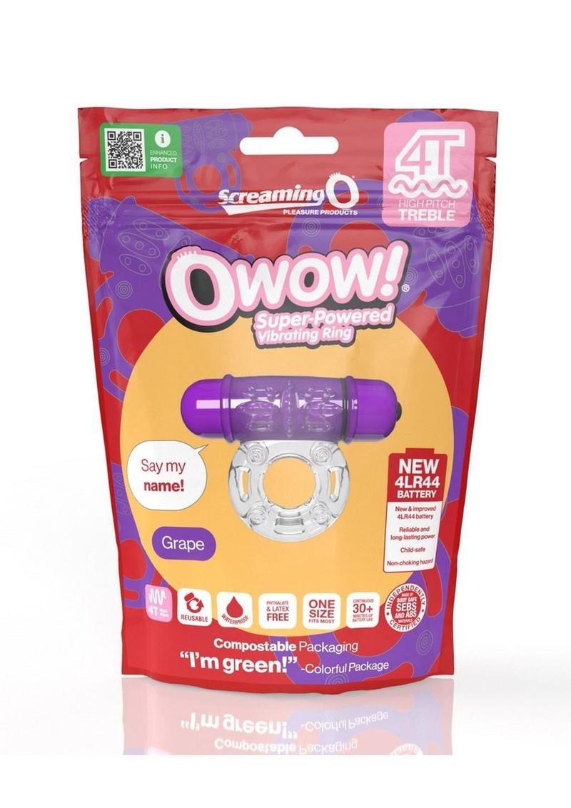 Screaming O 4t O Wow Vibrating Ring - Grape/Purple