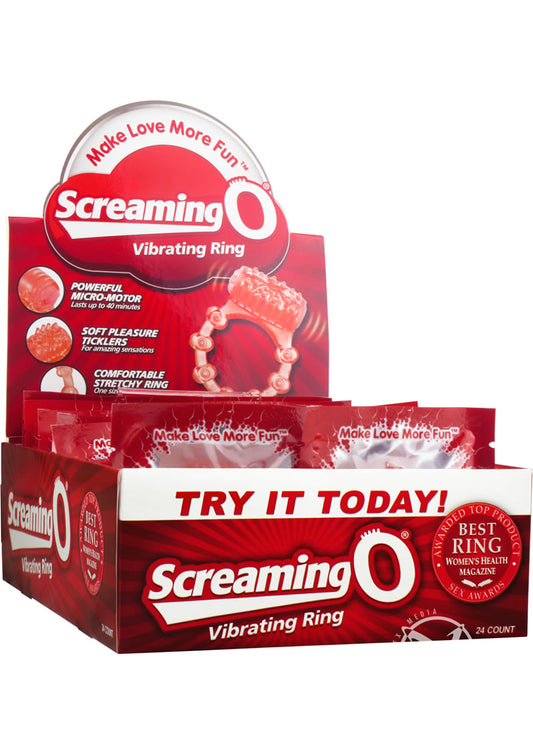 Screaming O Vibrating Ring Disposable - 24 Per Display