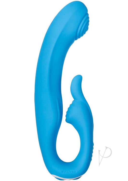 Sea Breeze Bunny Rechargeable Silicone G-Spot Rabbit Vibrator - Blue