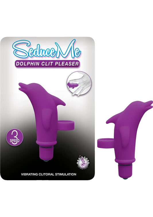 Seduce Me Dolphin Clit Pleasure Silicone Finger Massager - Purple