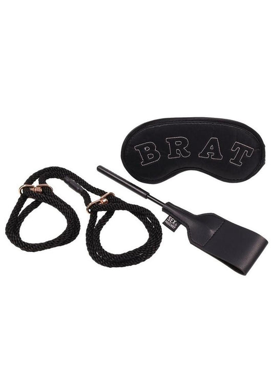 Sex and Mischief Knotty Brat Kit - Black/Rose Gold