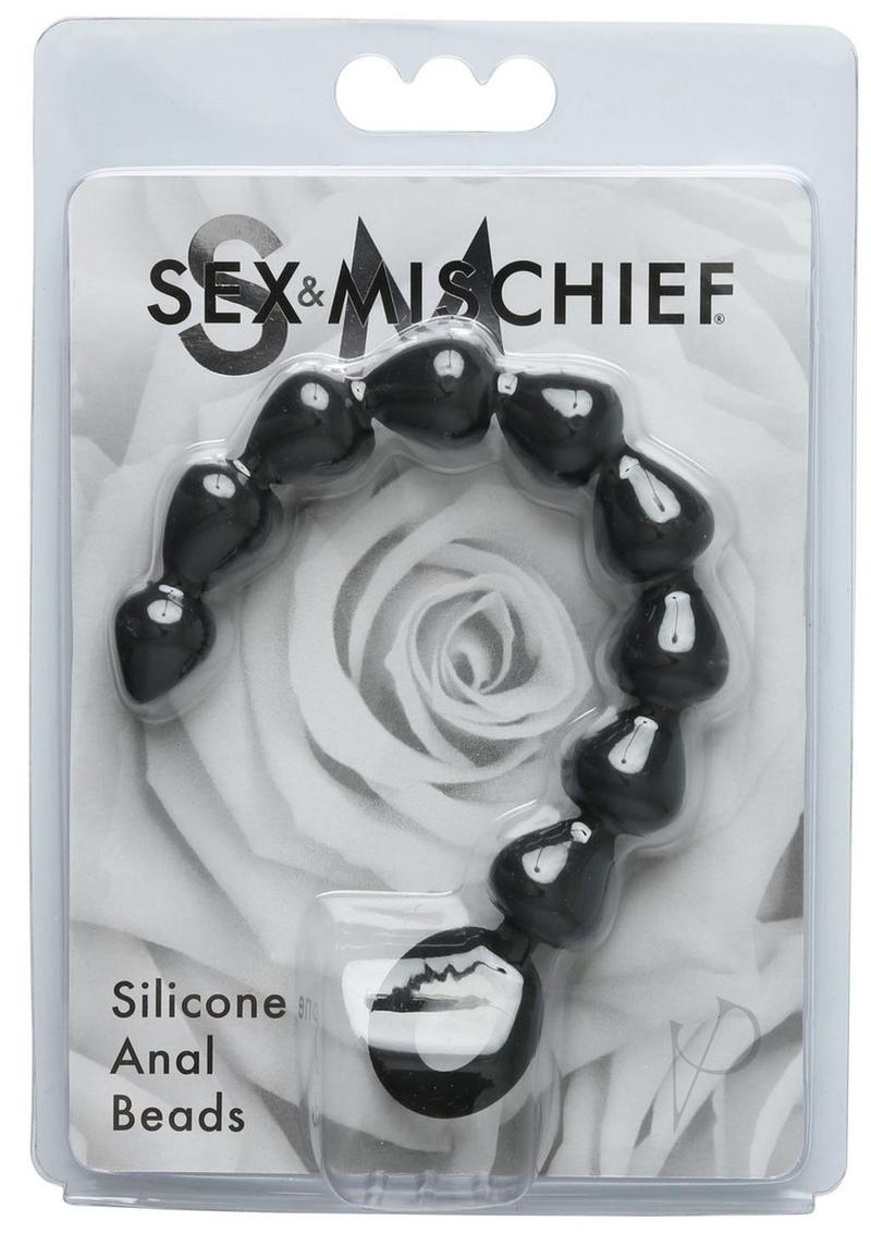 Sex and Mischief Silicone Anal Beads - Black