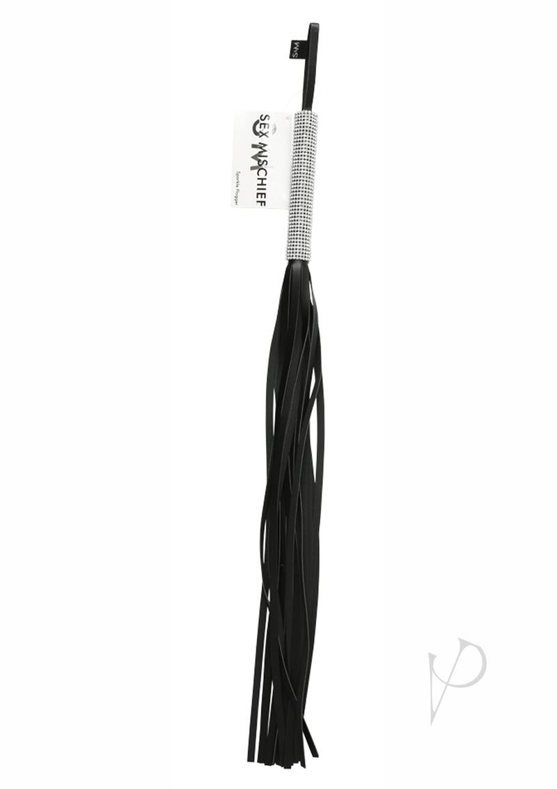 Sex and Mischief Sparkle Flogger - Black - 31in