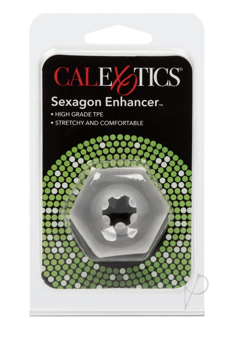 Sexagon Enhancer Cock Ring - Clear