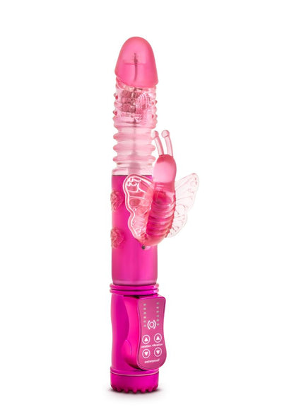 Sexy Things Butterfly Thruster Mini Rabbit Vibrator - Fuchsia/Pink