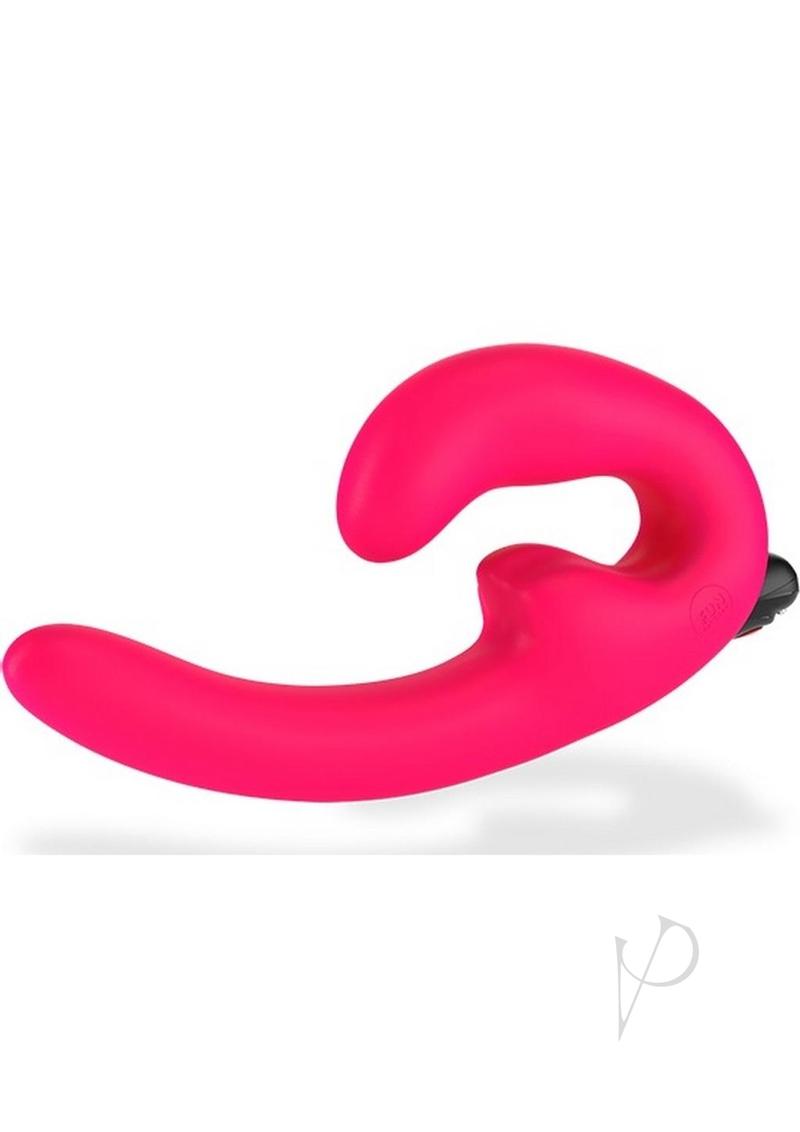 Sharevibe Silicone Strapless Strap-On Dildo with Rechargeable Bullet - Pink