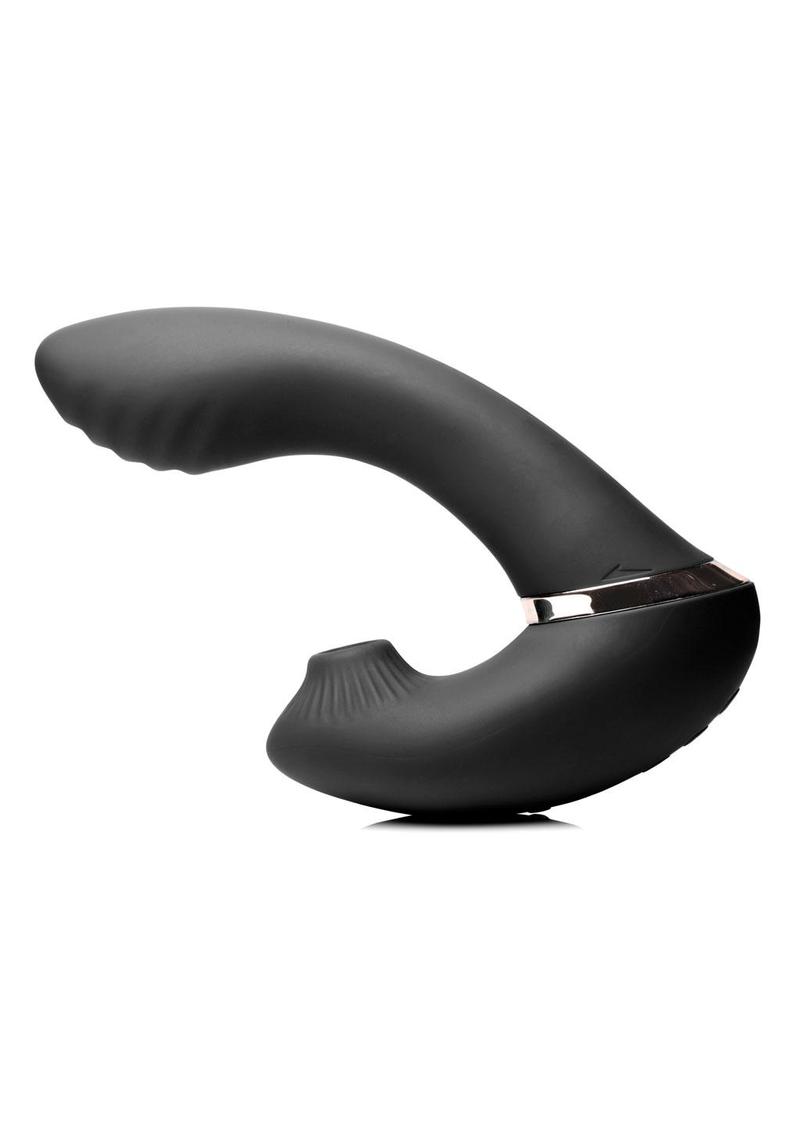 Shegasm 7x Swivel Licker 180 Rotating Silicone Licking Vibrator - Black