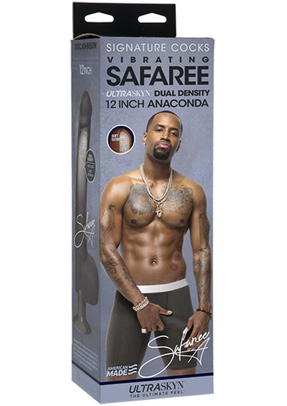 Signature Cocks Safaree Samuels Anaconda Vibrating Dildo - Chocolate - 12in