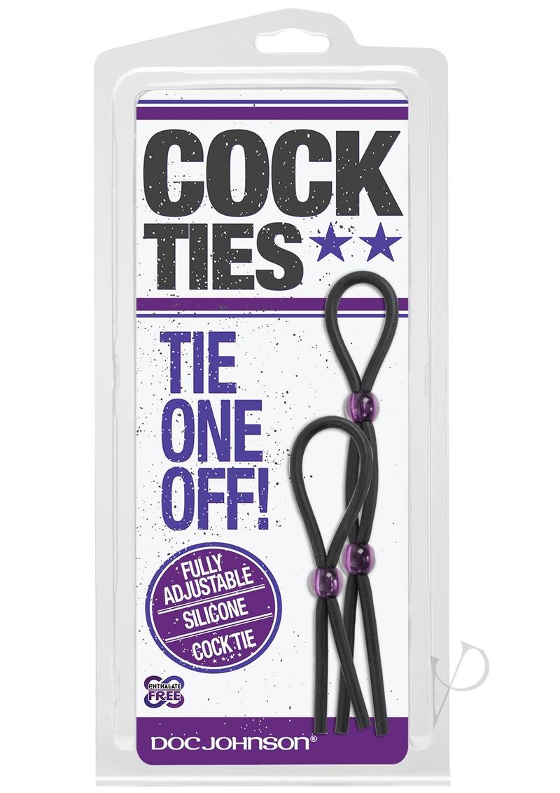 Silicone Adjustable Cock Ties - Black - 2 Piece Kit