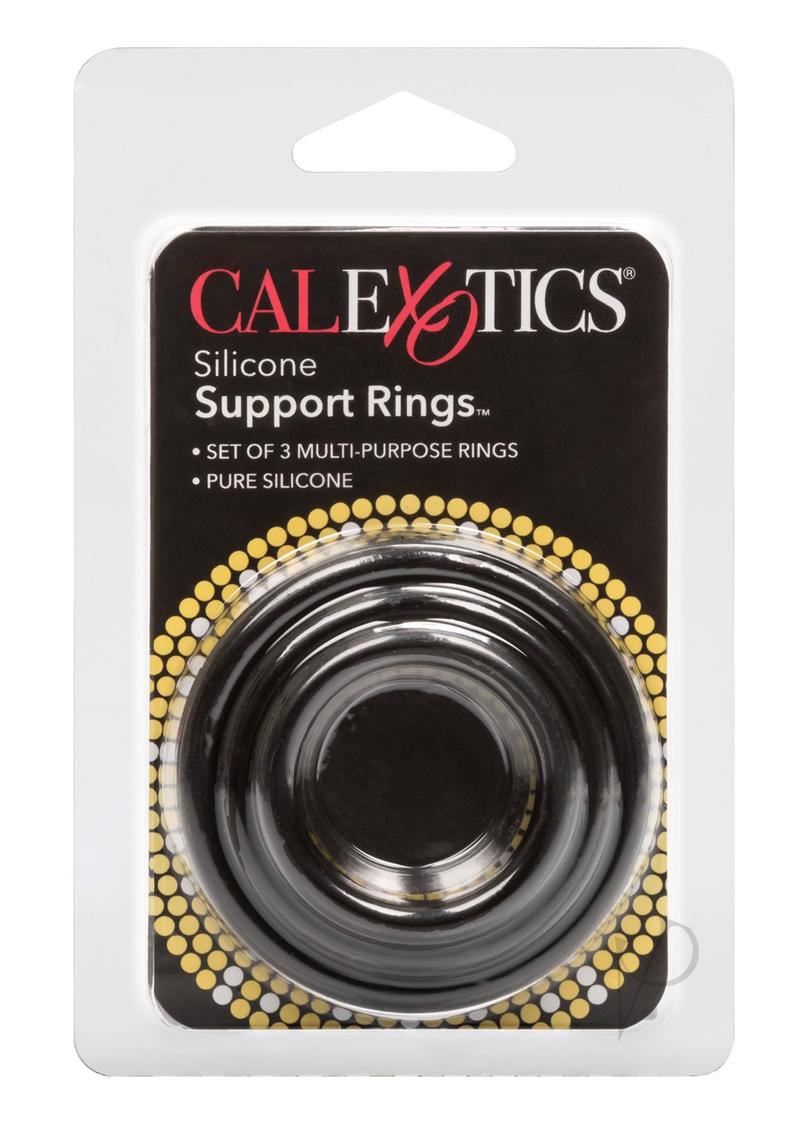 Silicone Support Rings Cock Rings - Black - 3 Piece Set