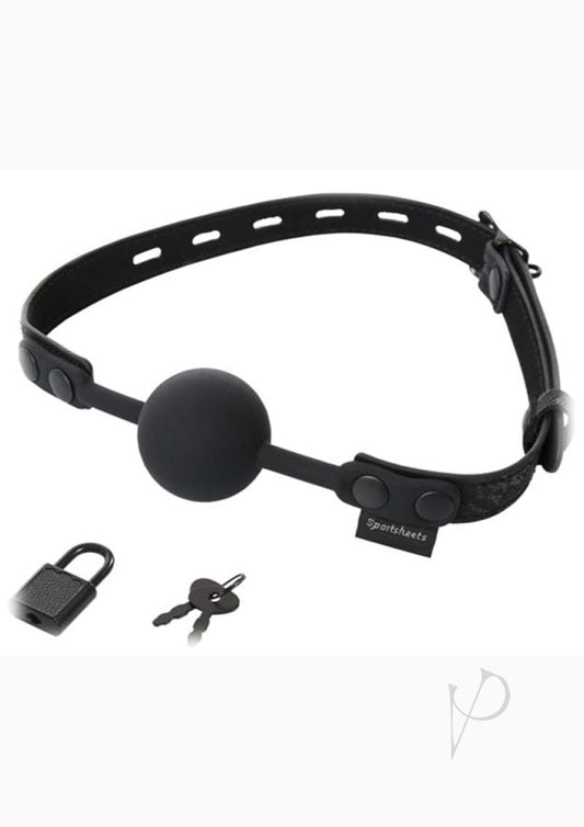 Sincerely Locking Lace Ball Gag Silicone - Black