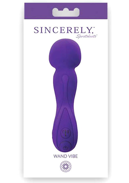 Sincerely Silicone Rechargeable Wand Vibrator - Purple