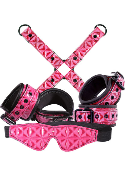 Sinful Bondage Vinyl Kit - Pink - Set Of 4