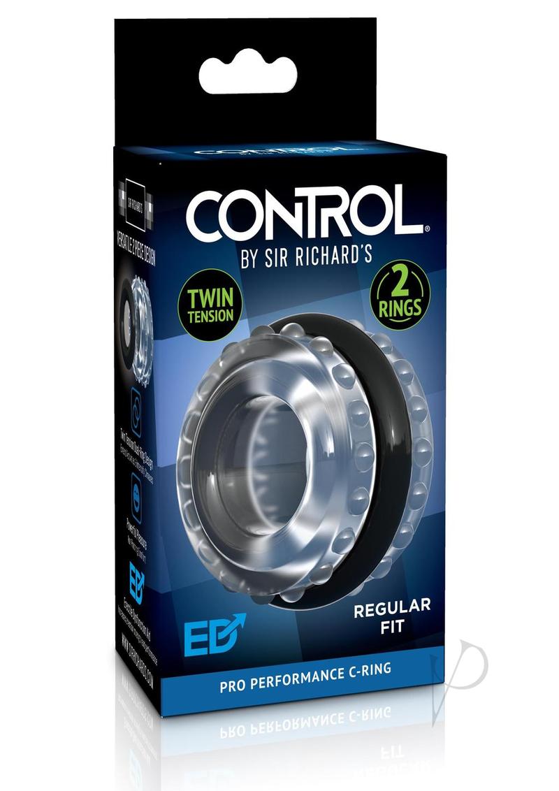 Sir Richard's Control Pro Performance Cock Ring - Black/Clear