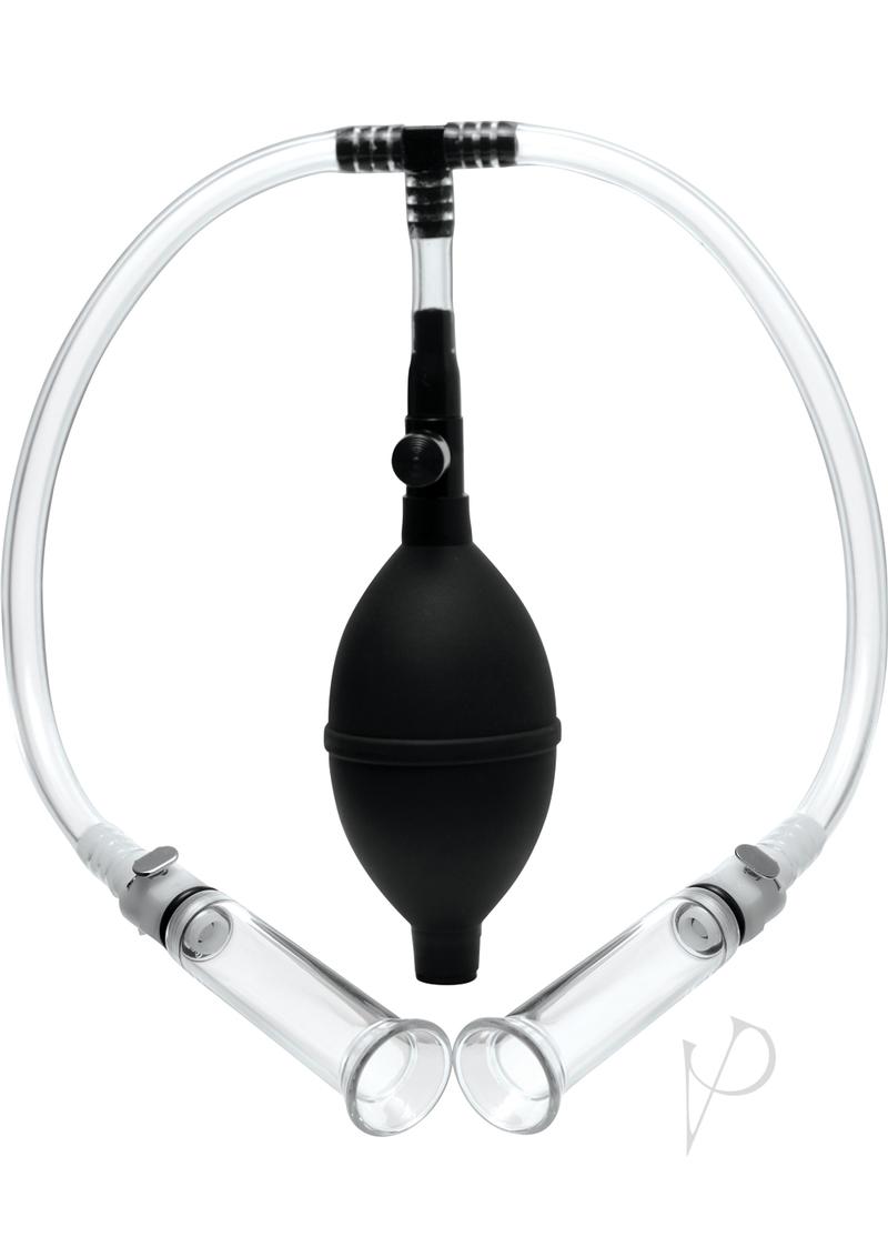 Size Matters Nipple Pumping System with Dual Cylinders - Black/Clear