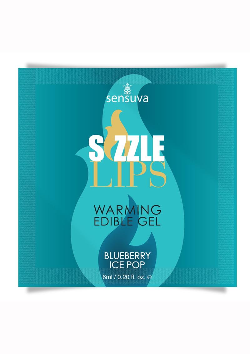 Sizzle Lips Warming Edible Gel Blueberry Ice Pop Foil