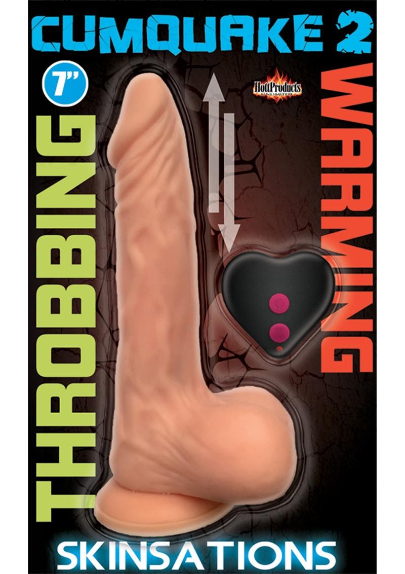 Skinsations Cum Quake 2 Thrusting Vibrator Heat Dildo - Vanilla