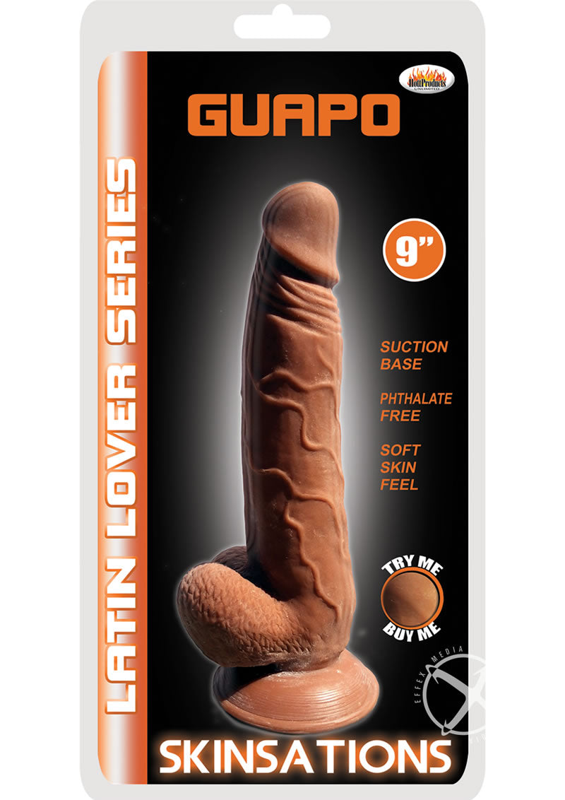 Skinsations Guapo Dildo - Brown - 9in