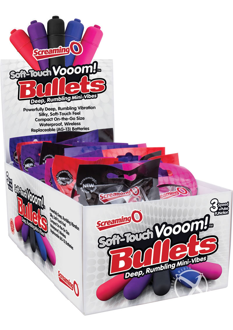 Soft Touch Vooom Bullets Reuseable Latex Free Waterproof - Assorted Colors - 20 Each Per Box