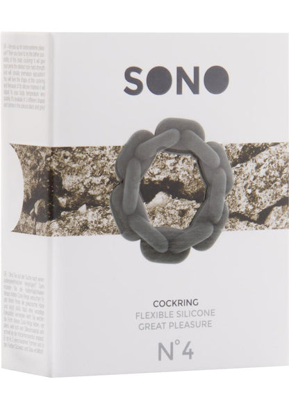 Sono No 4 Silicone Cock Ring - Black/Grey