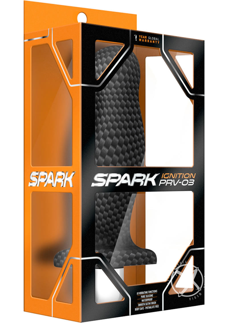 Spark Ignition Prv-03 Silicone Butt Plug - Carbon Fiber - Black