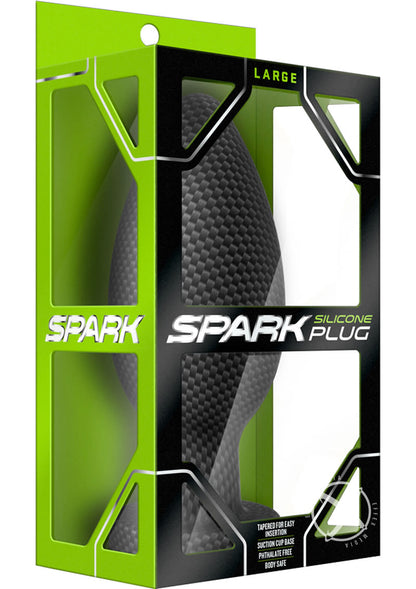 Spark Silicone Butt Plug - Large - Carbon Fiber - Black - Large