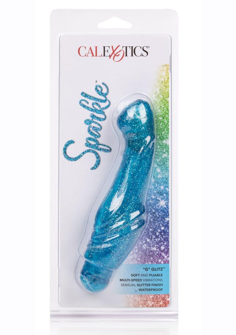 Sparkle G Glitz G-Spot Vibrator Waterproof - Blue - 6.25in