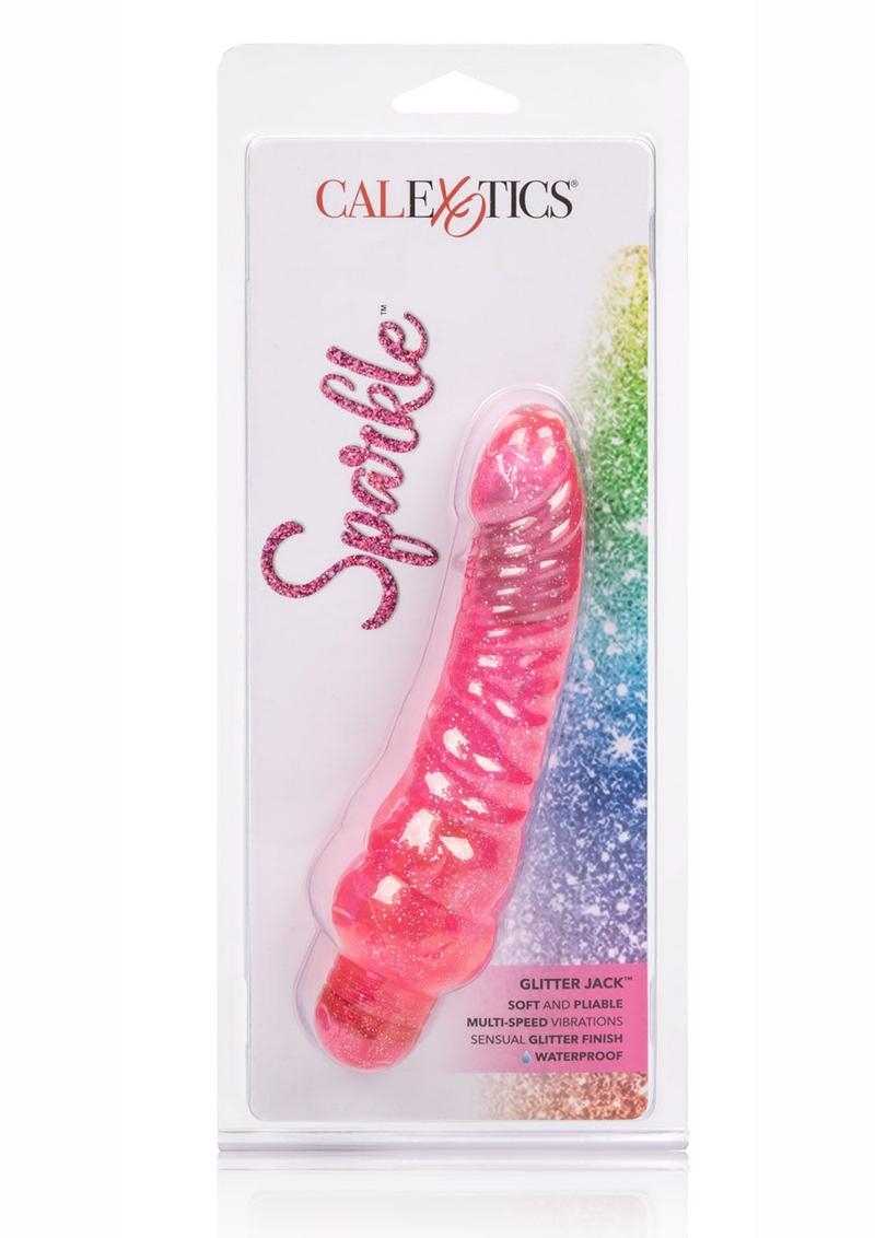 Sparkle Glitter Jack Vibrator Waterproof - Pink - 5.75in